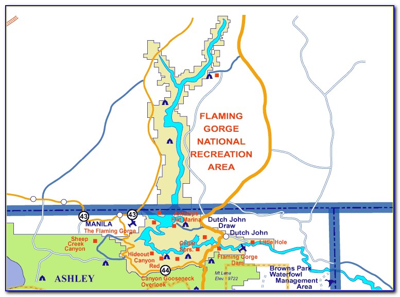 Flaming Gorge Fishing Map