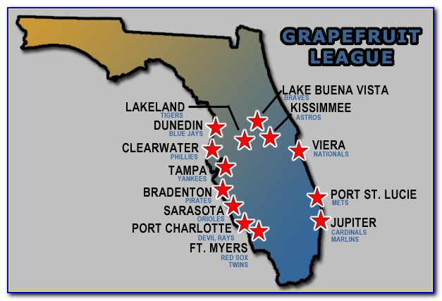 Florida Grapefruit League Map 2020