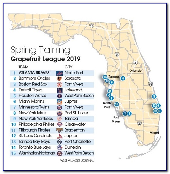 Florida Grapefruit League Map