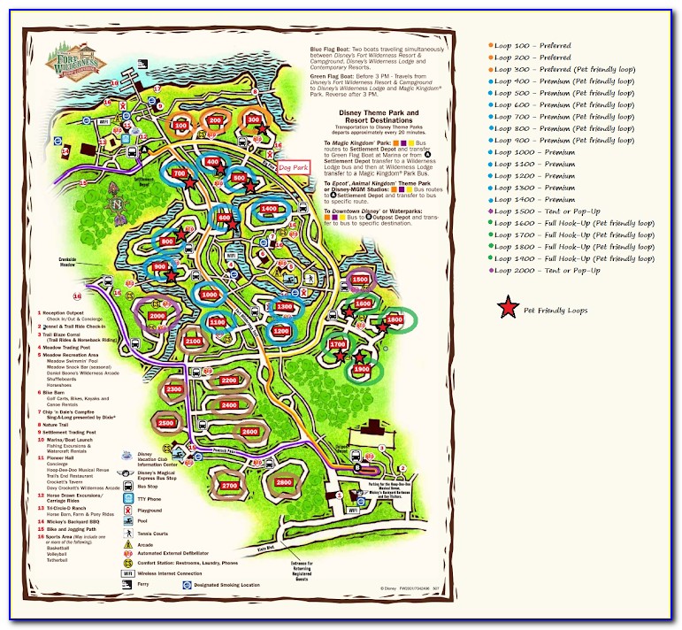 Fort Wilderness Campground Map Pet Loops