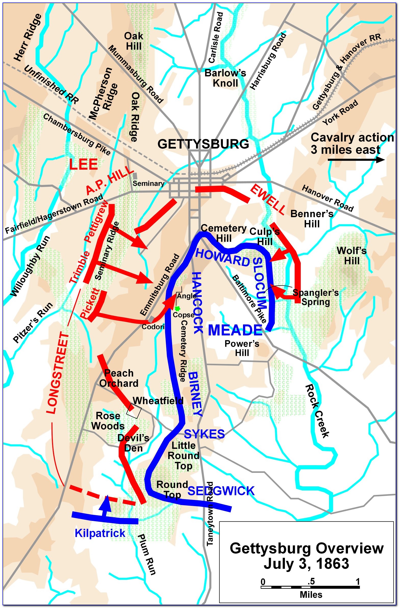 Gettysburg Battlefield Map Little Round Top