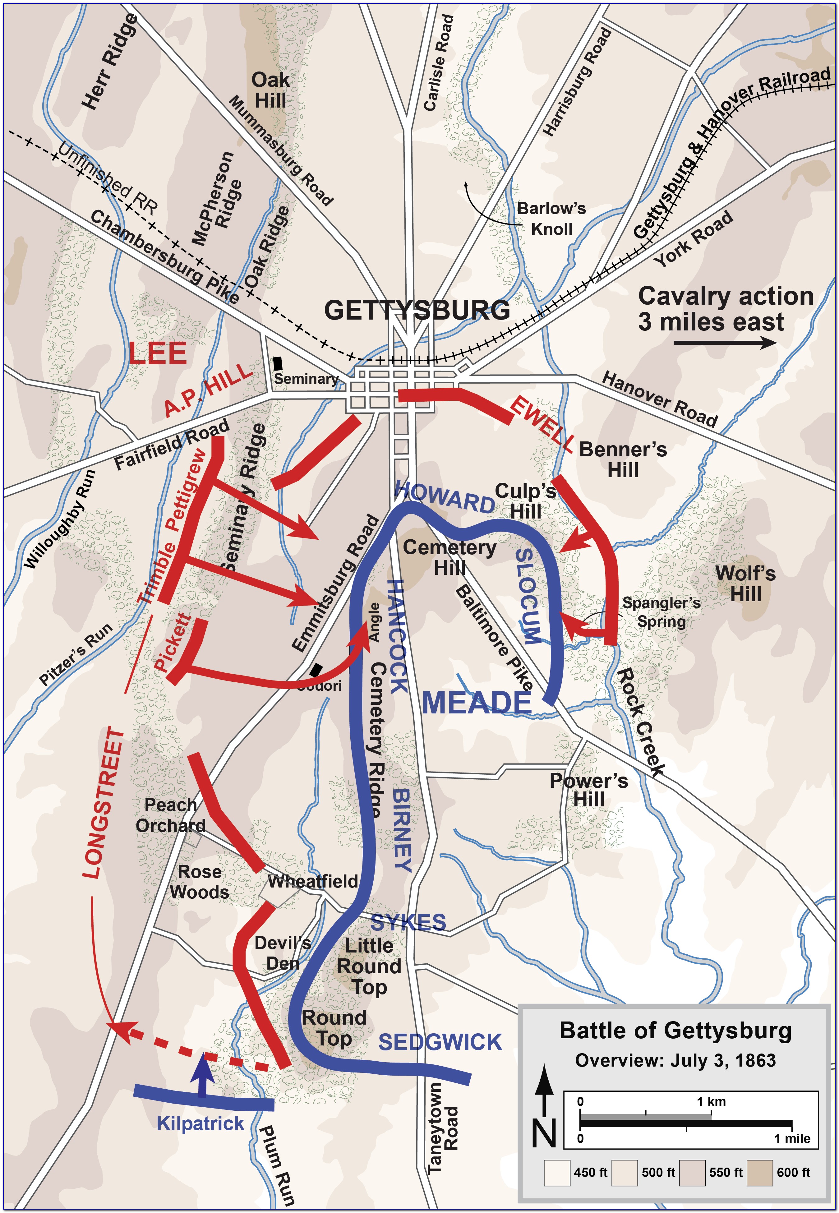 Gettysburg Battlefield Map Overlay