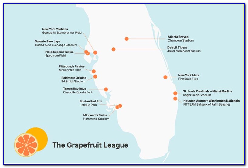 Grapefruit League Map Of Stadiums 2020