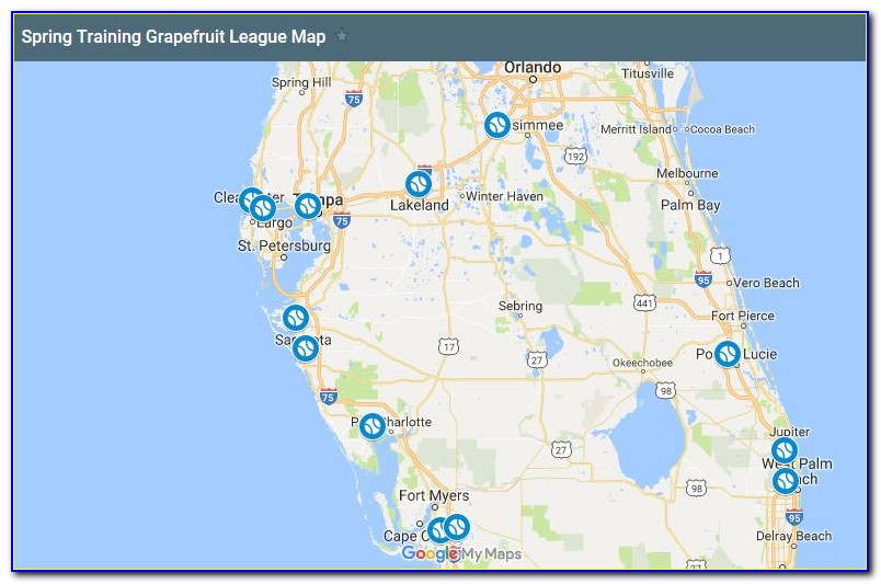 Grapefruit League Map Of Stadiums 2021