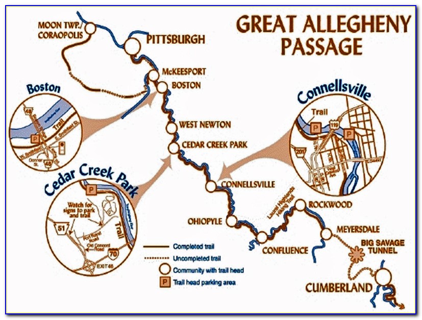 Great Allegheny Passage Camping Map
