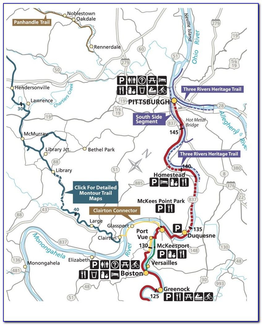 Great Allegheny Passage Mileage Map
