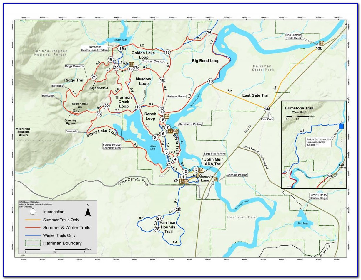 Harriman State Park Idaho Trail Map