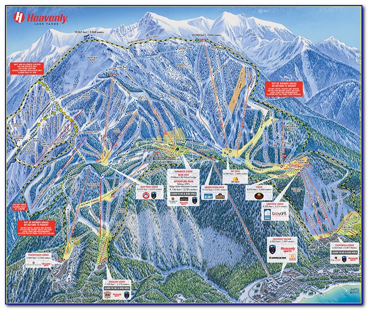 Heavenly Ski Mountain Map