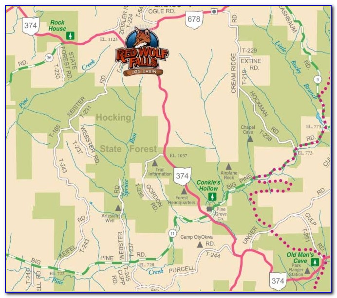Hocking Hills Map Of Attractions