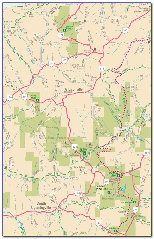 Hocking Hills Map Ohio