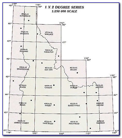 Idaho Topographic Map Index