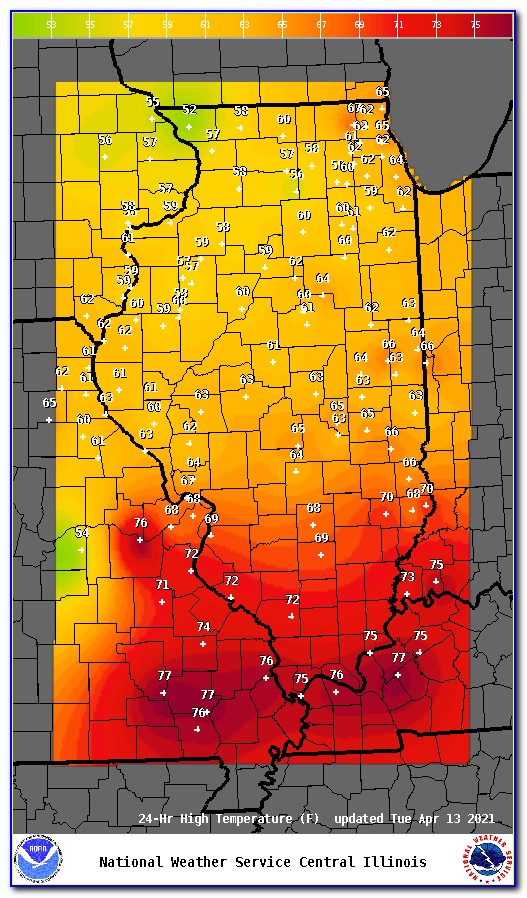 Illinois Weather Road Map