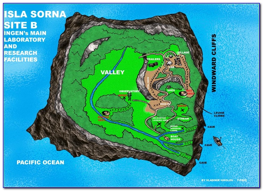 Isla Sorna Map Jurassic Park