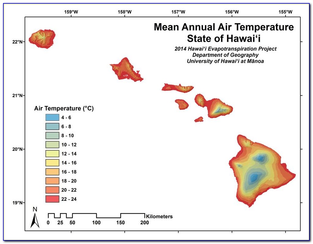 Kauai Hawaii Weather Map