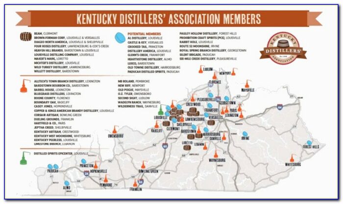 Kentucky Distilleries Map