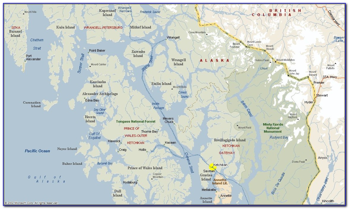Ketchikan Alaska City Map