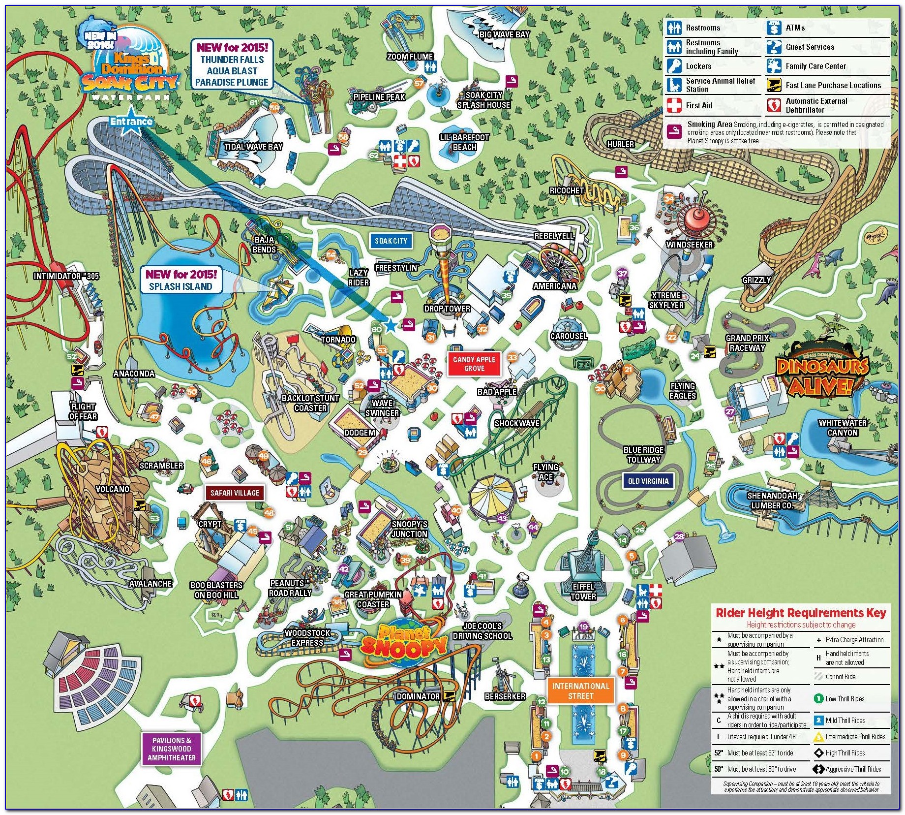 Kings Dominion Map 2015