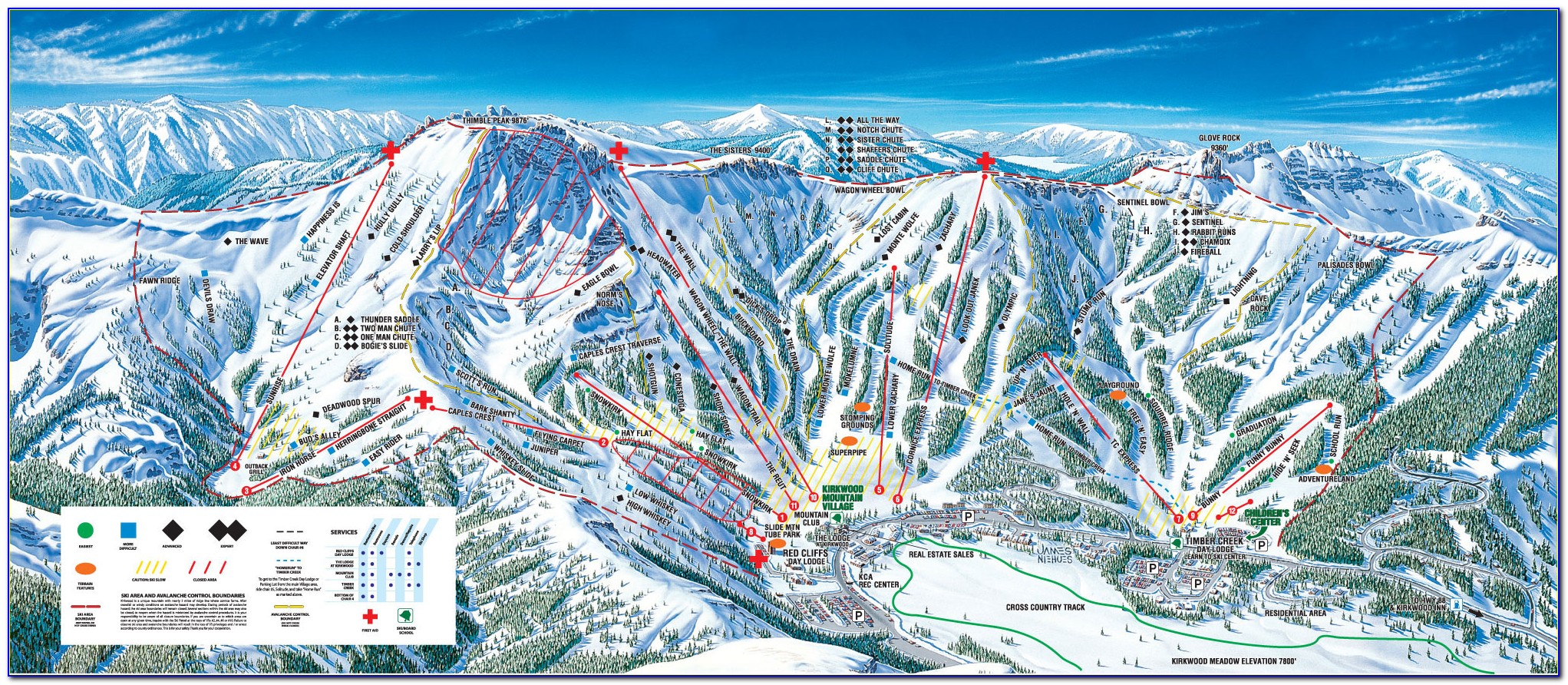 Lake Tahoe Ski Resort Trail Map