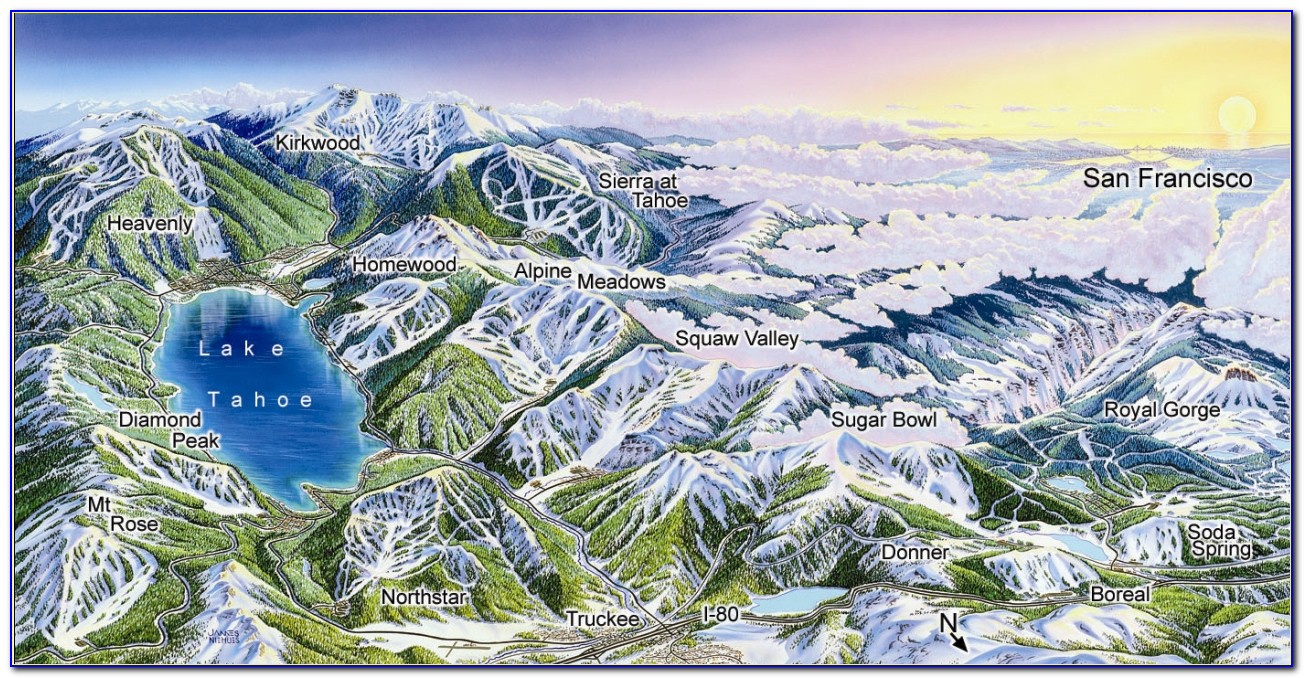 Lake Tahoe Ski Resorts Map