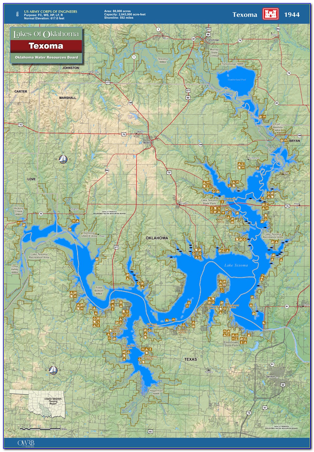 Lake Texoma Oklahoma Map