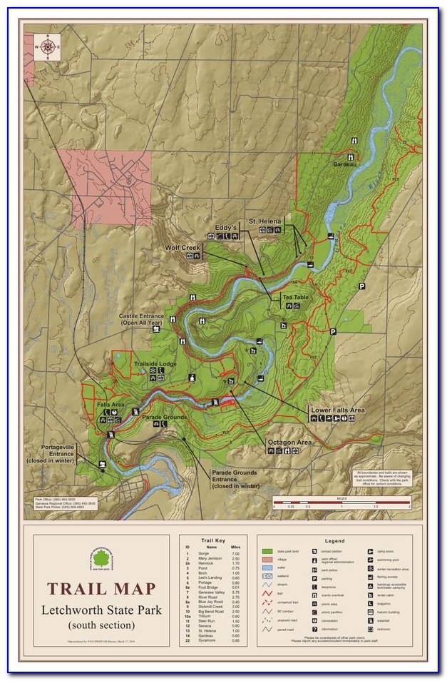 Letchworth State Park Map Hiking Trails