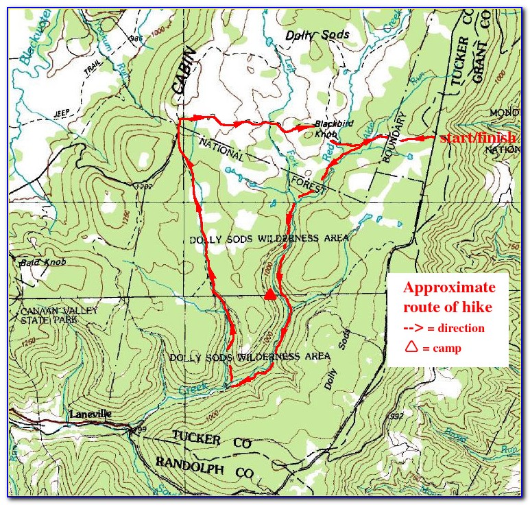 Lions Head Dolly Sods Trail Map