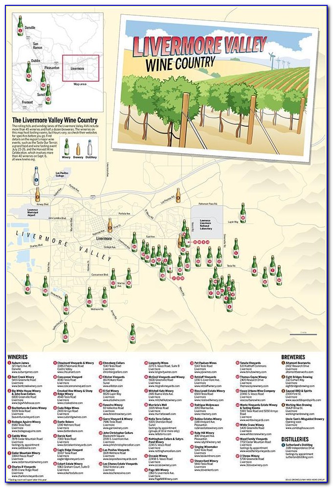 Livermore California Wine Map