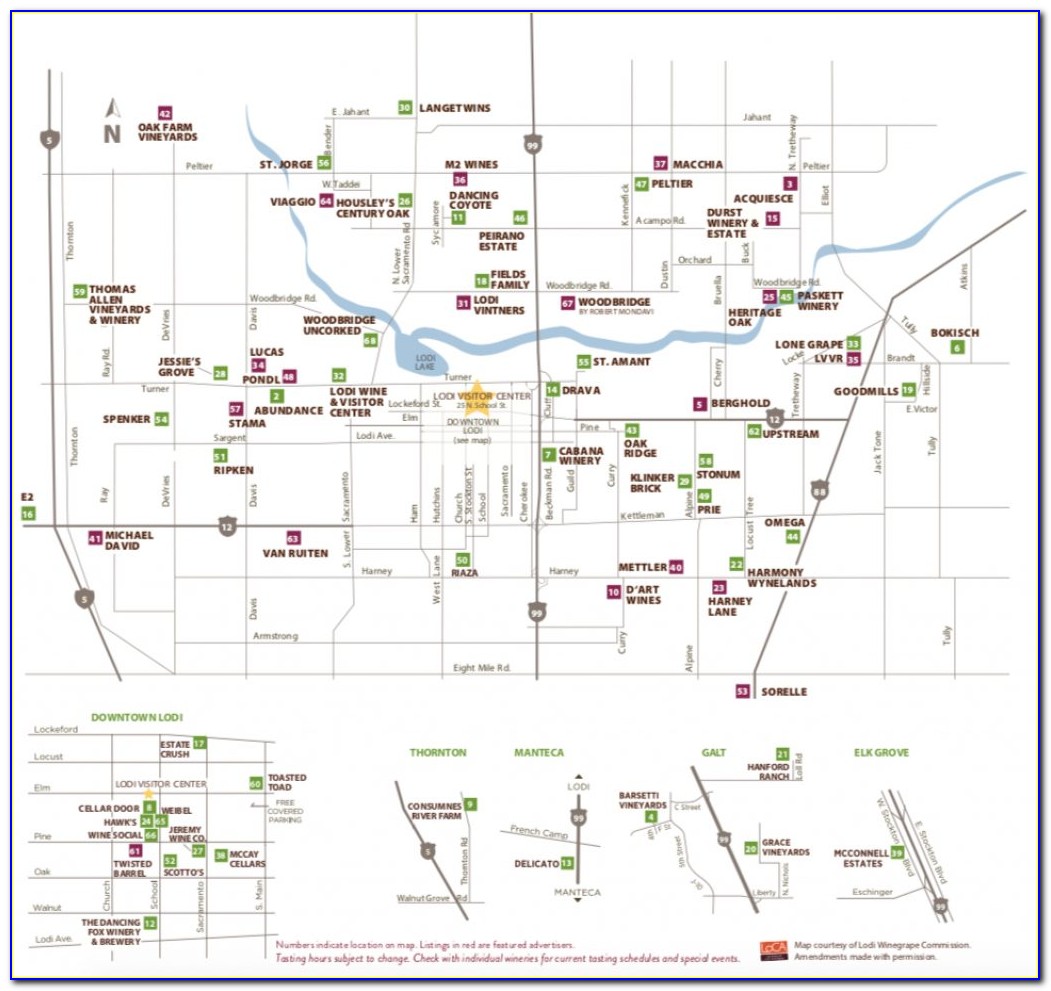 Lodi California Wine Map