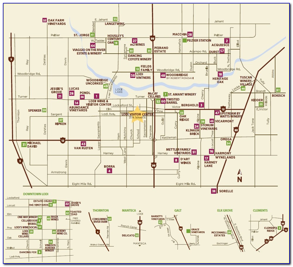 Lodi Wineries Map