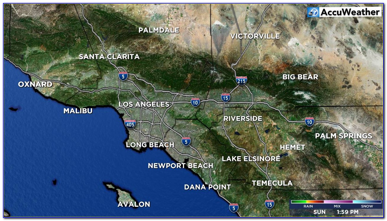 Los Angeles Satellite Weather Map