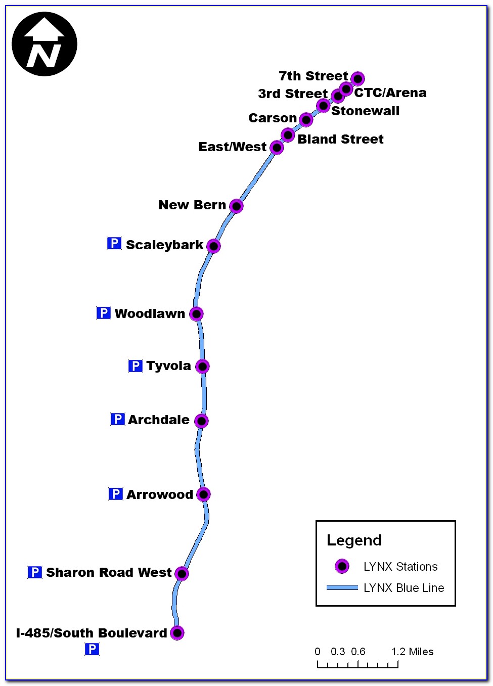 Lynx Blue Line Route Map