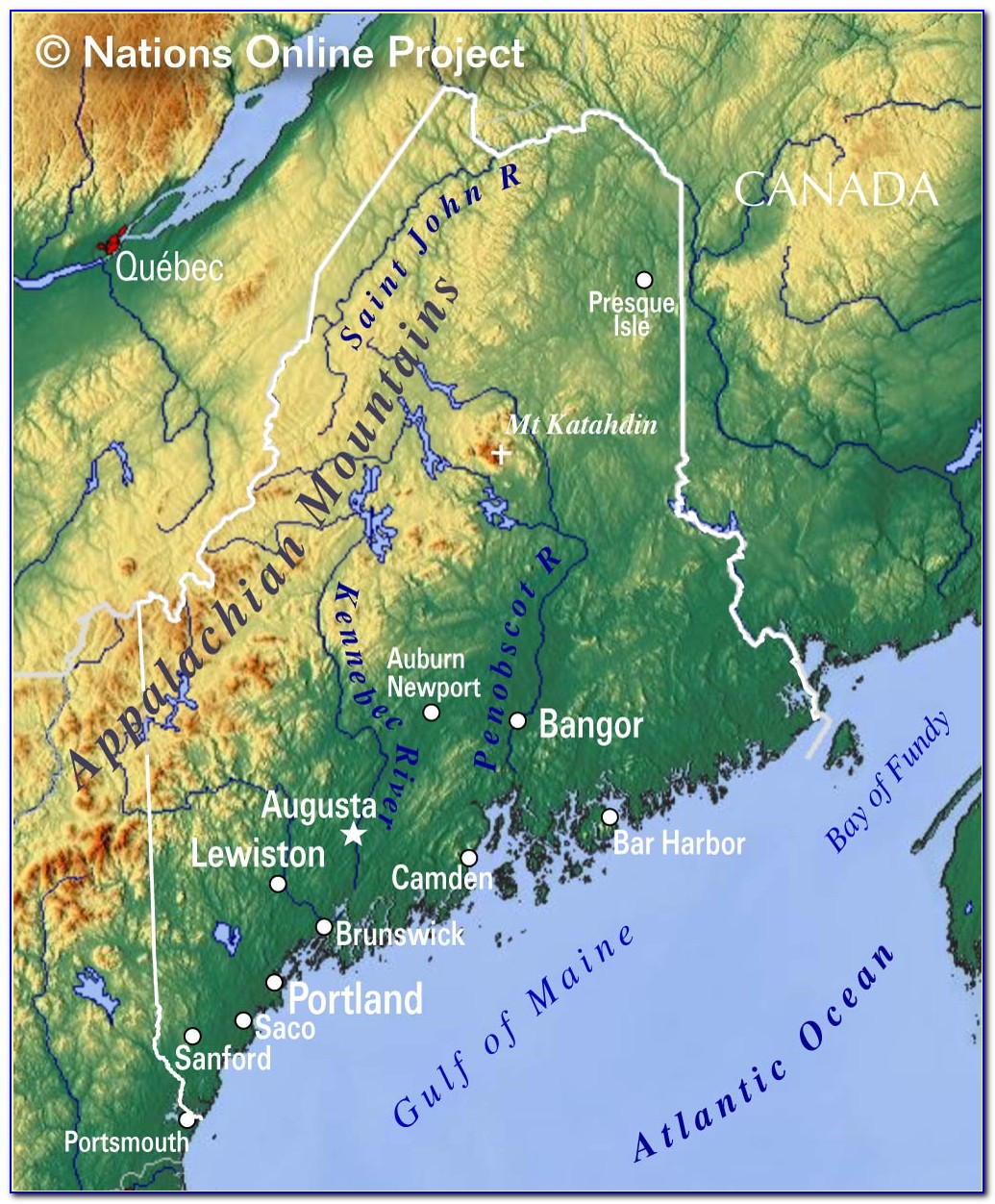 Maine Topographic Map