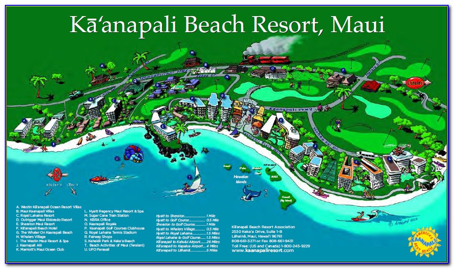Map Of Kaanapali Beach Hotels And Condos
