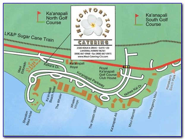 Map Of Kaanapali Beach Resorts And Hotels