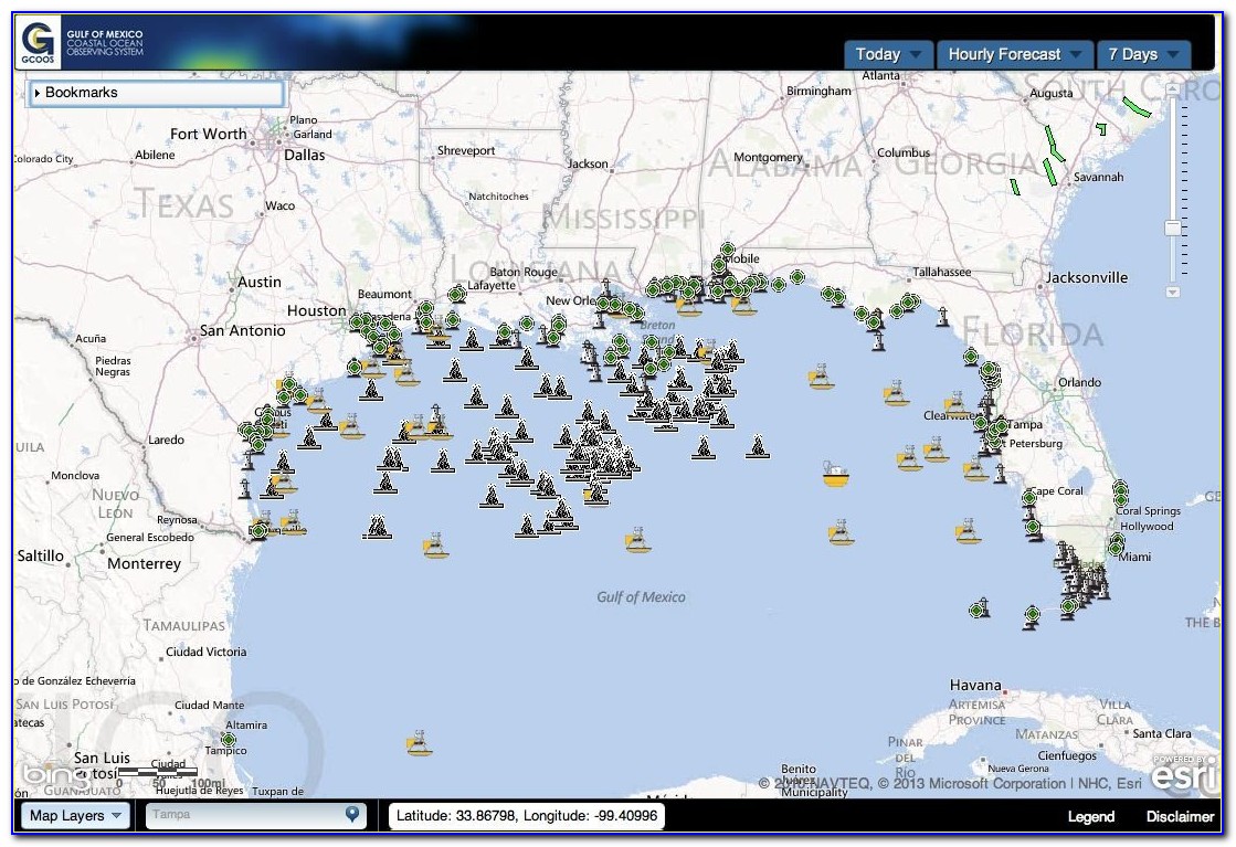 Map Of Oil And Gas Rigs In The Gulf Of Mexico