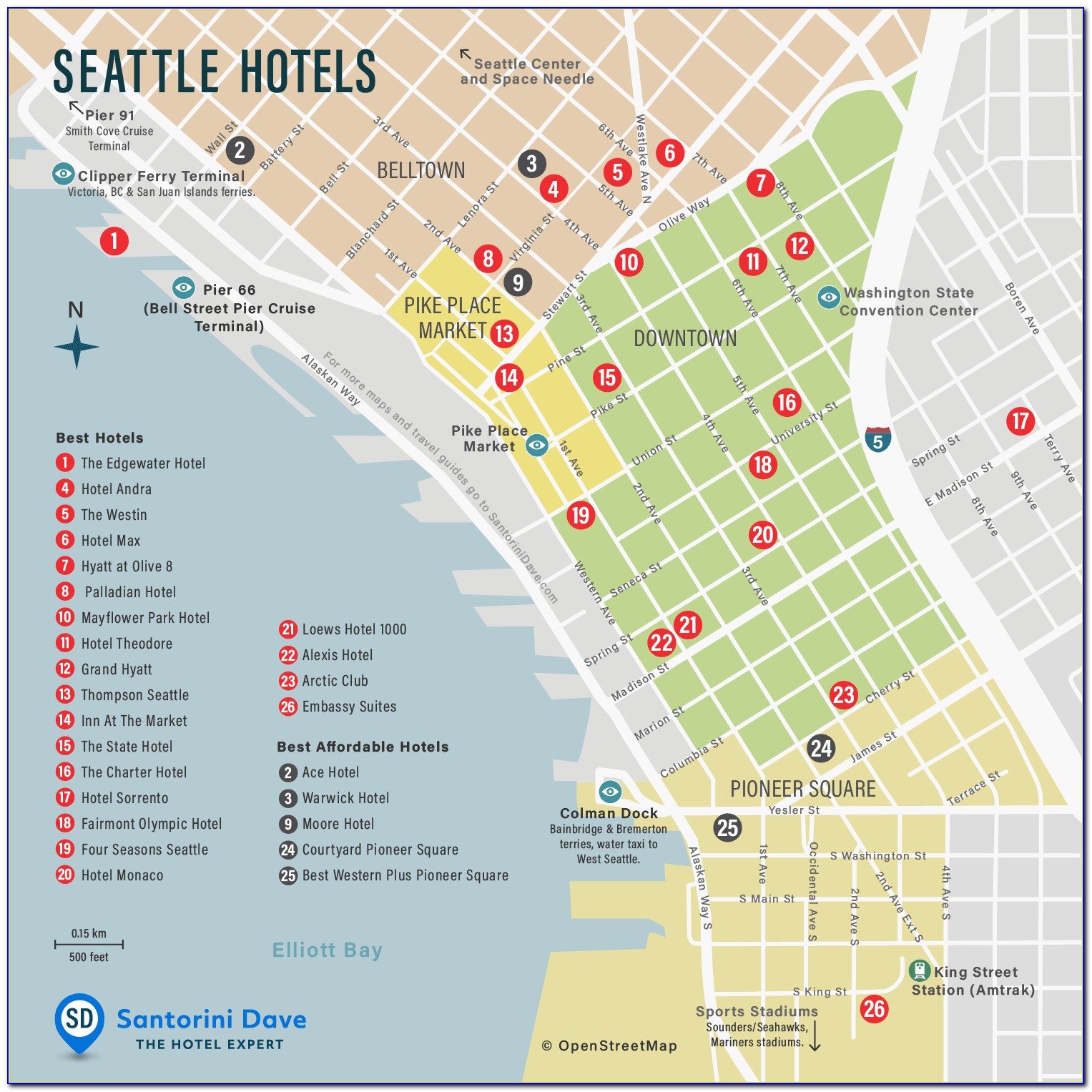 Map Of Seattle Hotels