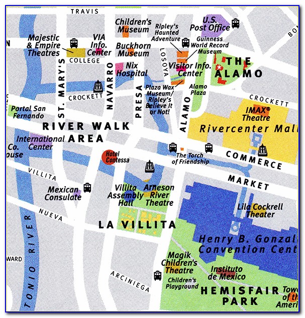 Map Restaurants Riverwalk San Antonio Texas