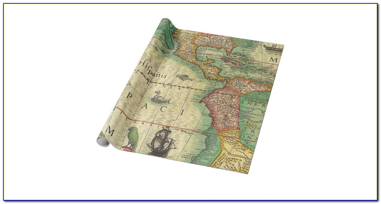Map Wrapping Paper Bulk
