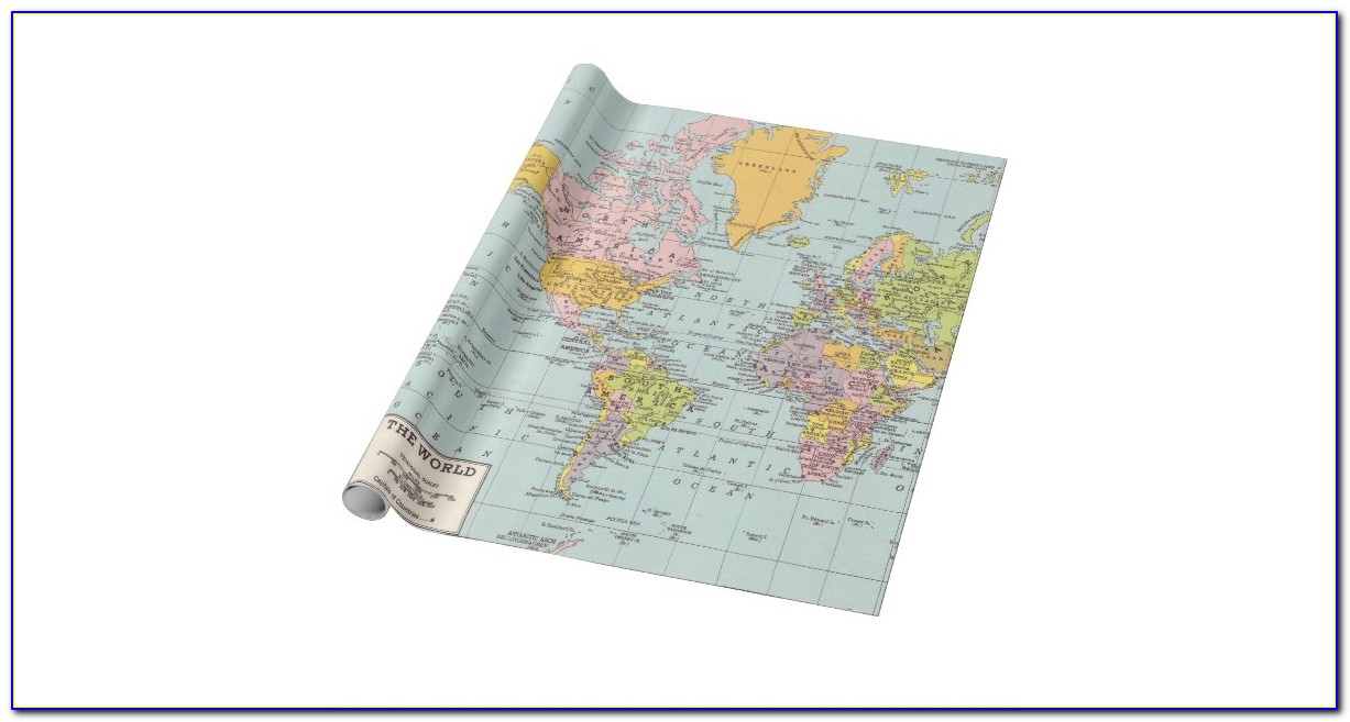 Map Wrapping Paper Waterstones