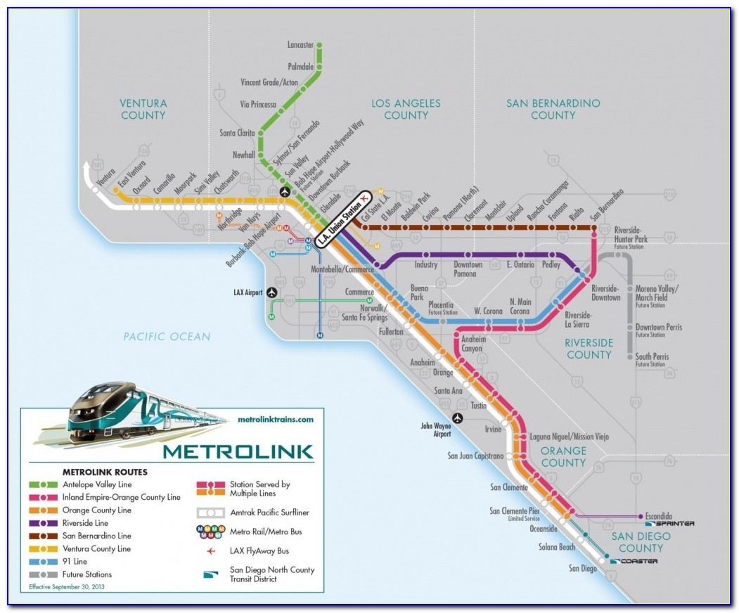 Metrolink Lines Map Los Angeles