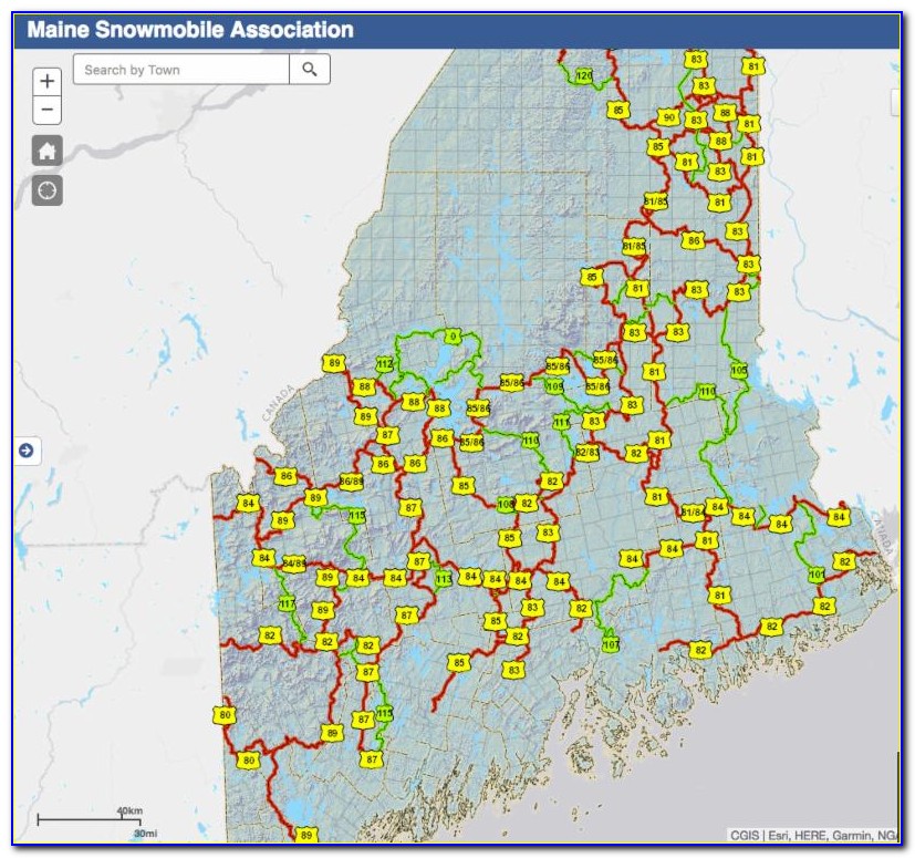 Millinocket Maine Snowmobile Trail Map