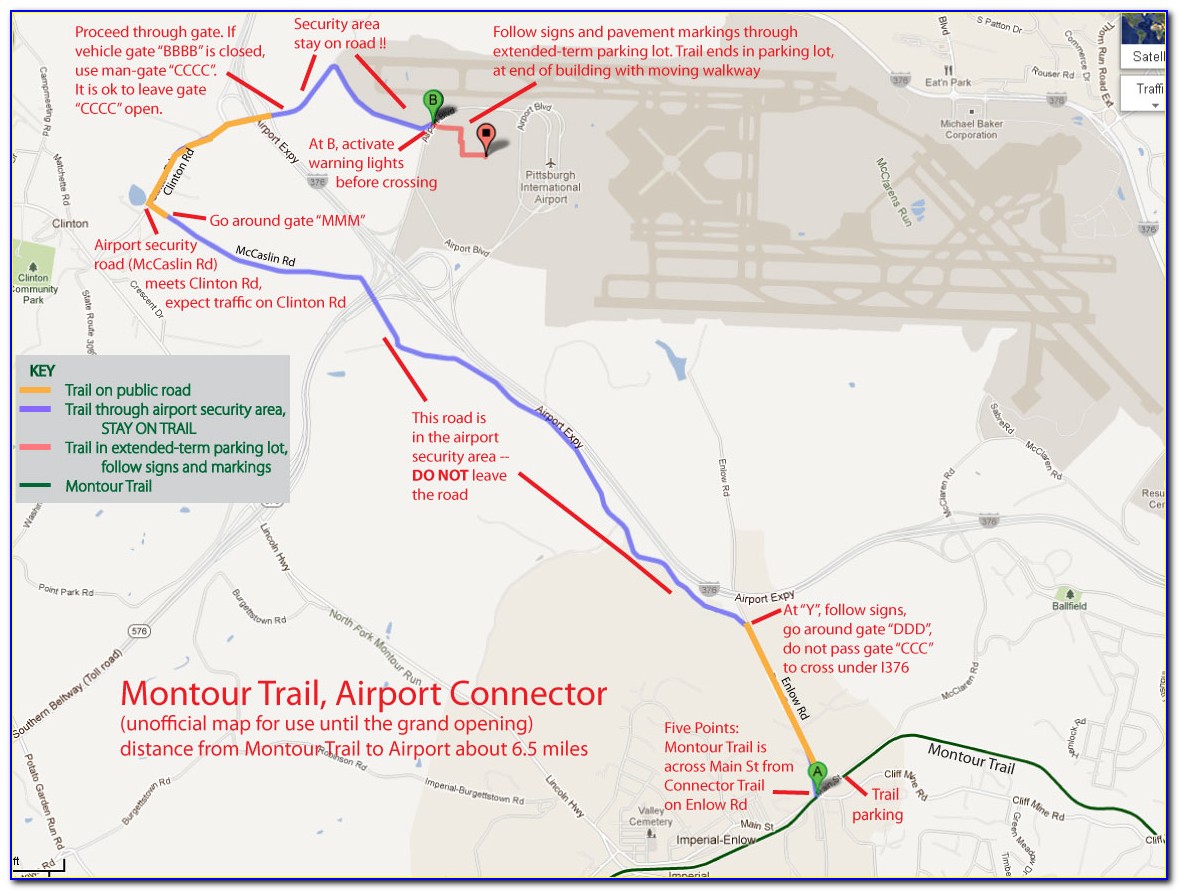 Montour Trail Airport Connector Map