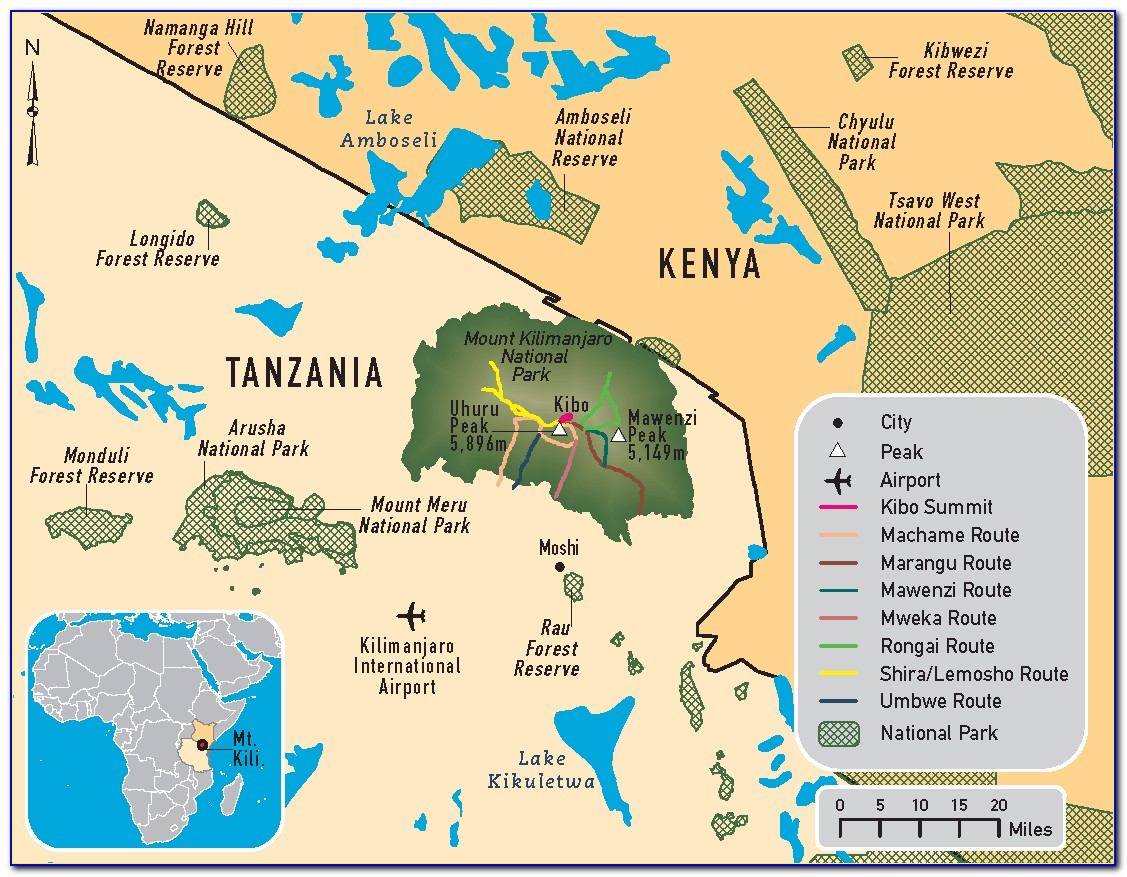 Mt Kilimanjaro Route Maps