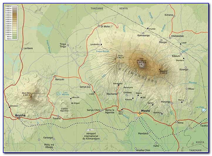 Mt Kilimanjaro Tanzania Map