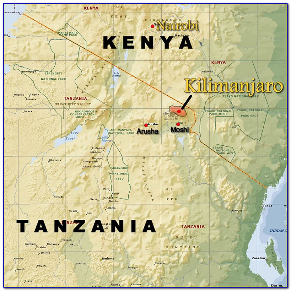 Mt Kilimanjaro World Map