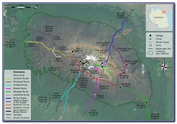 Mt. Kilimanjaro Topographic Map