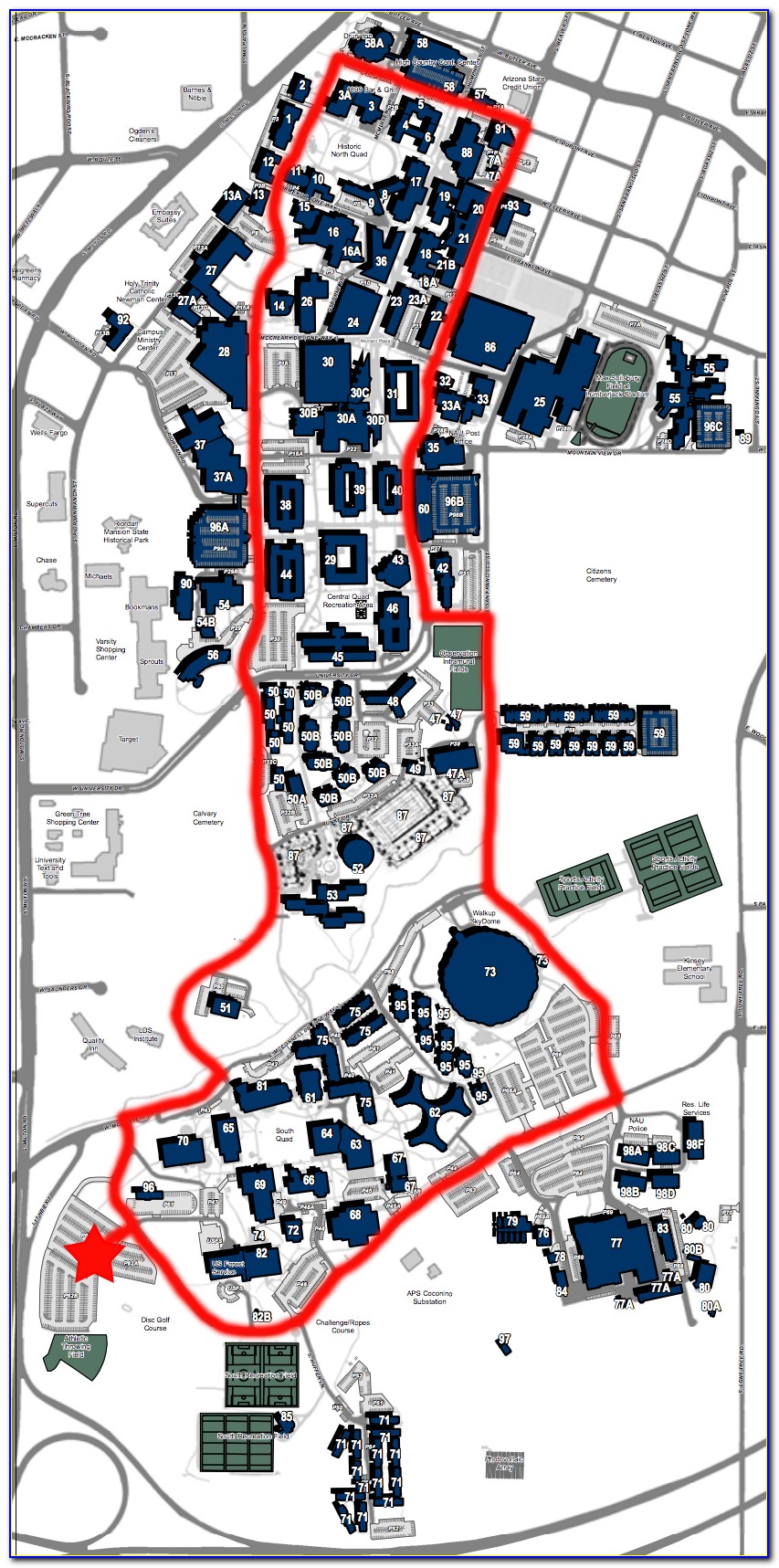 Nau Campus Shuttle Map
