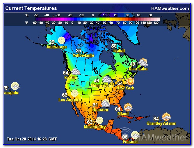 North America Weather Map Celsius