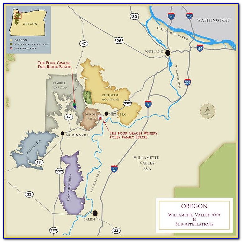 North Willamette Valley Wineries Map