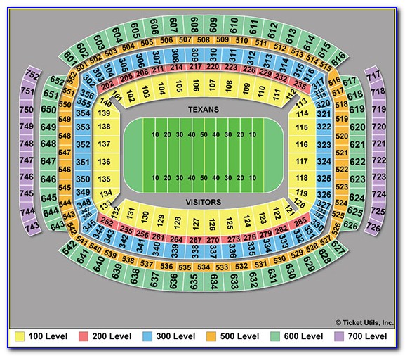 Nrg Stadium Seat Map Texans